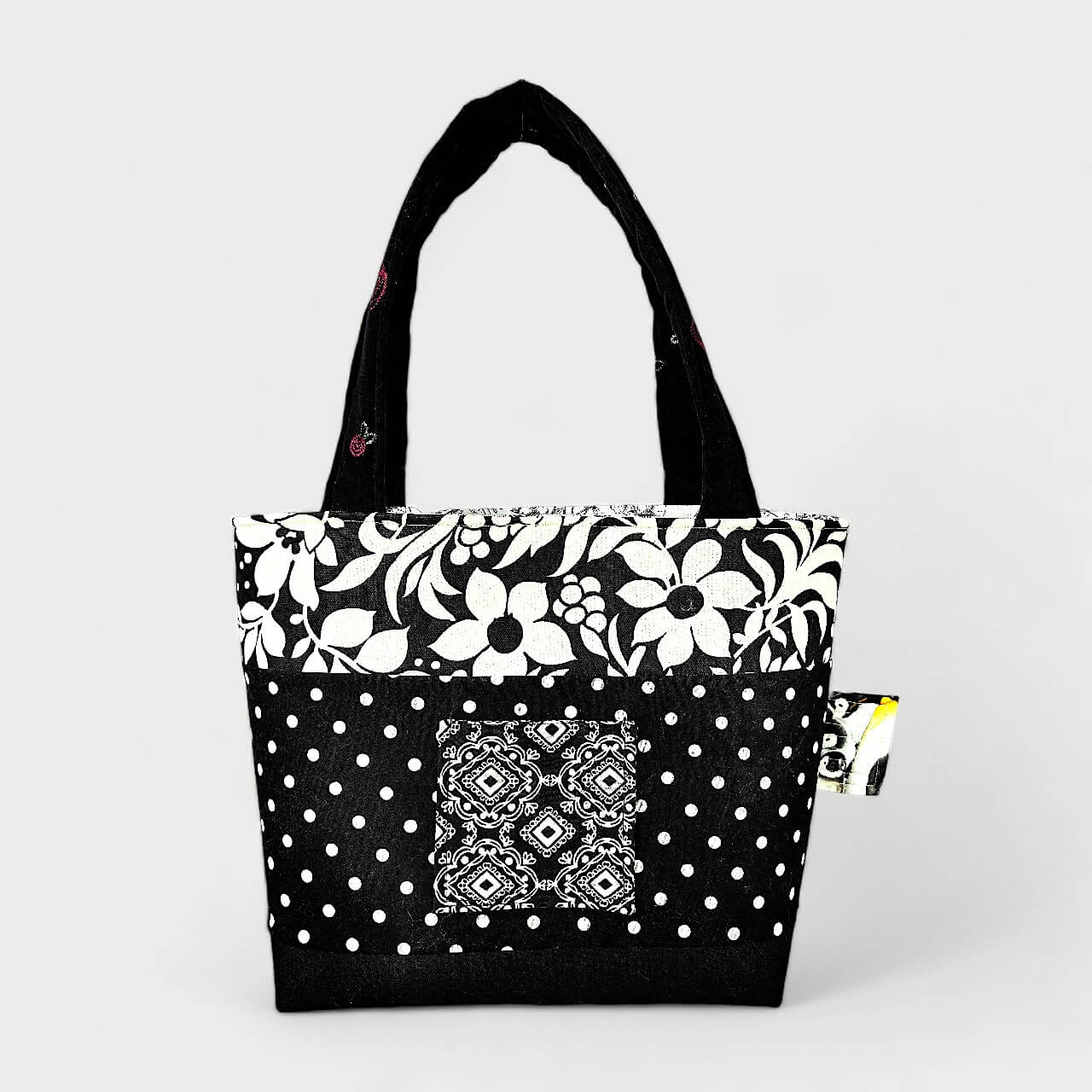 Black white tote bags sale